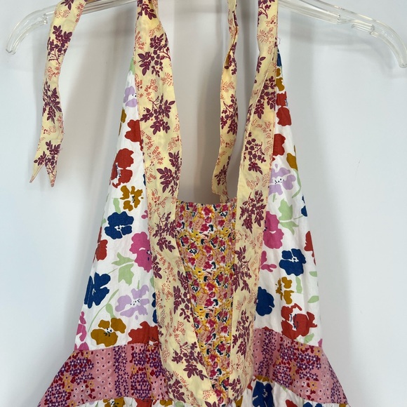 Apron Vintage Earle Wilson bib pinafore ruffle floral cottagecore - Picture 4 of 6